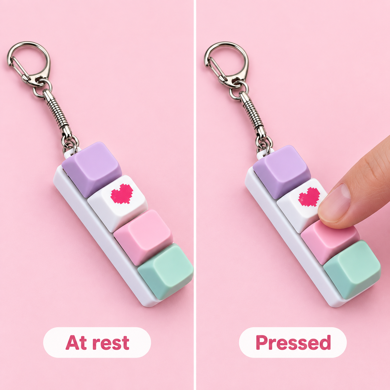 Pastel Keyboard Keychain｜低反発スクイーズ・ストレス解消おもちゃ