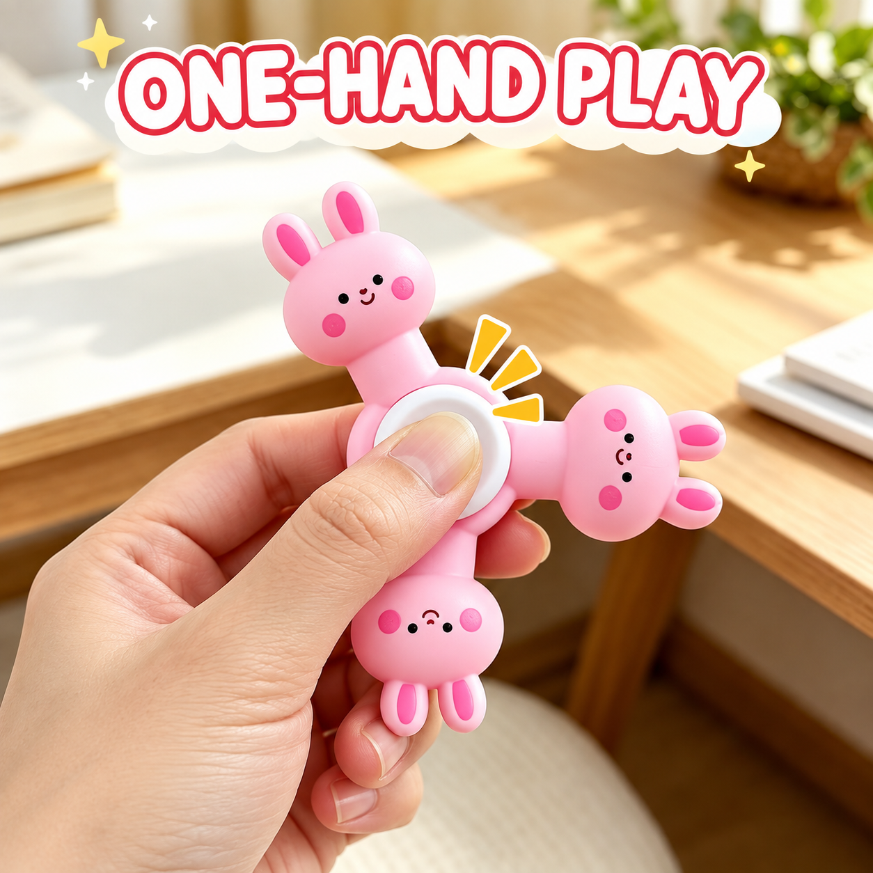 Pink bunny finger spinner image 3