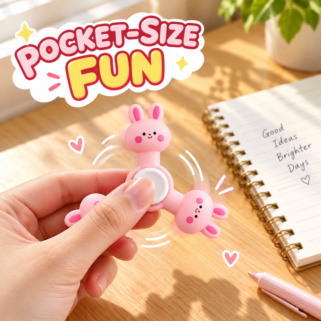 Pink bunny finger spinner image 4