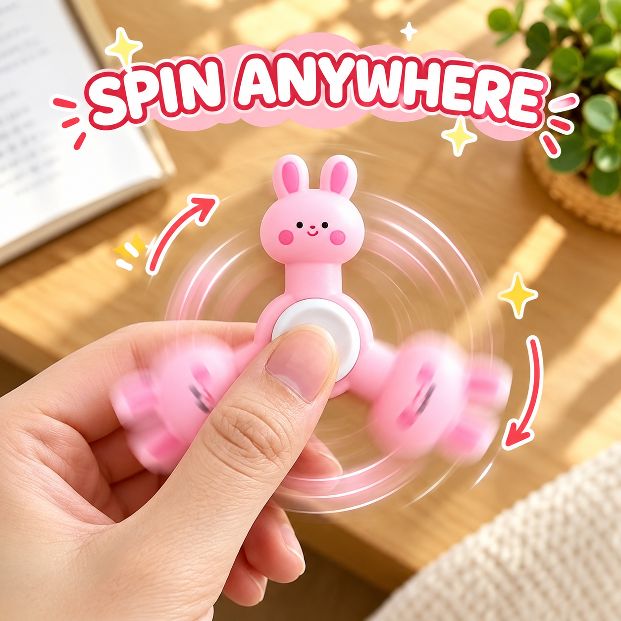 Pink bunny finger spinner image 6