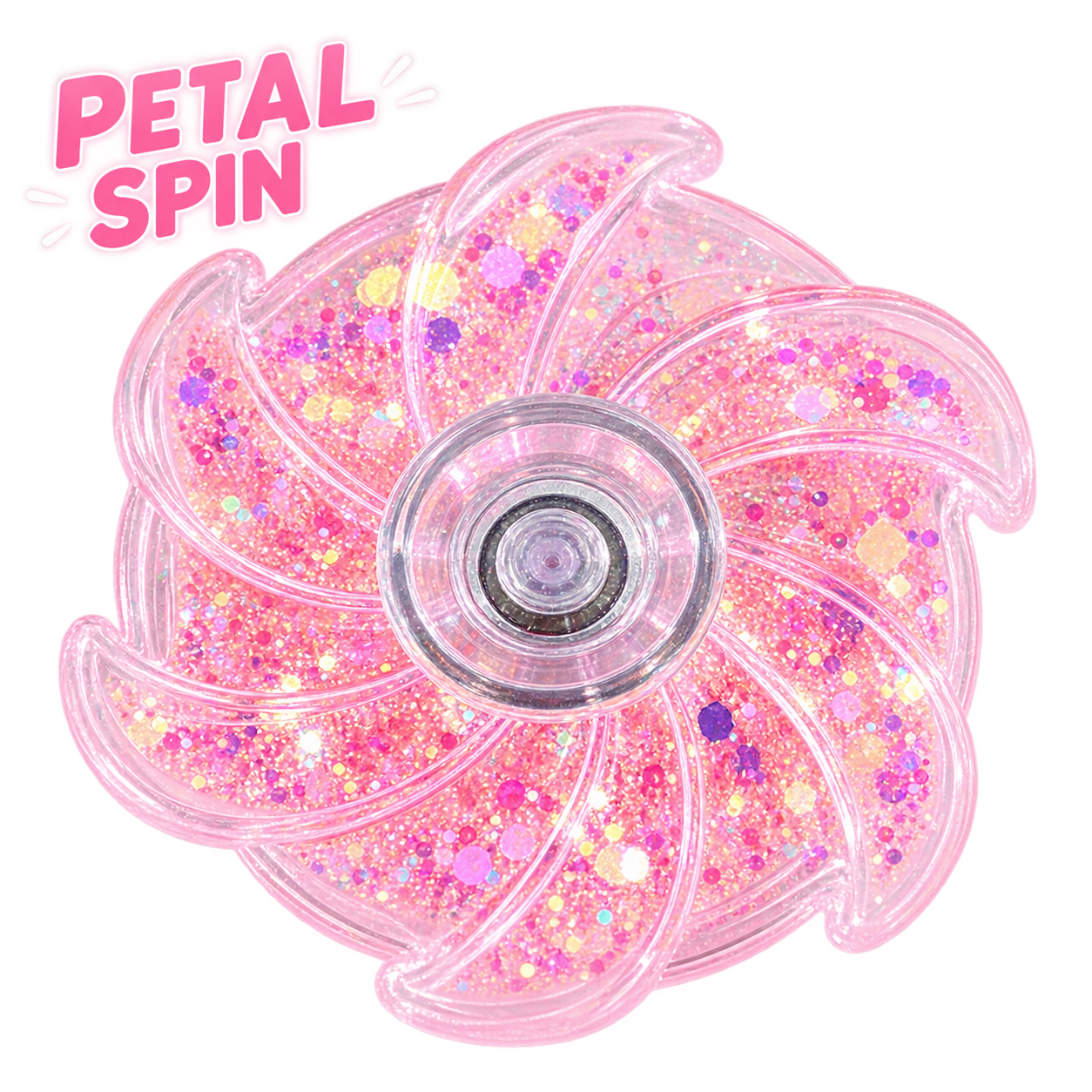 Pink petal glitter spinner image 2