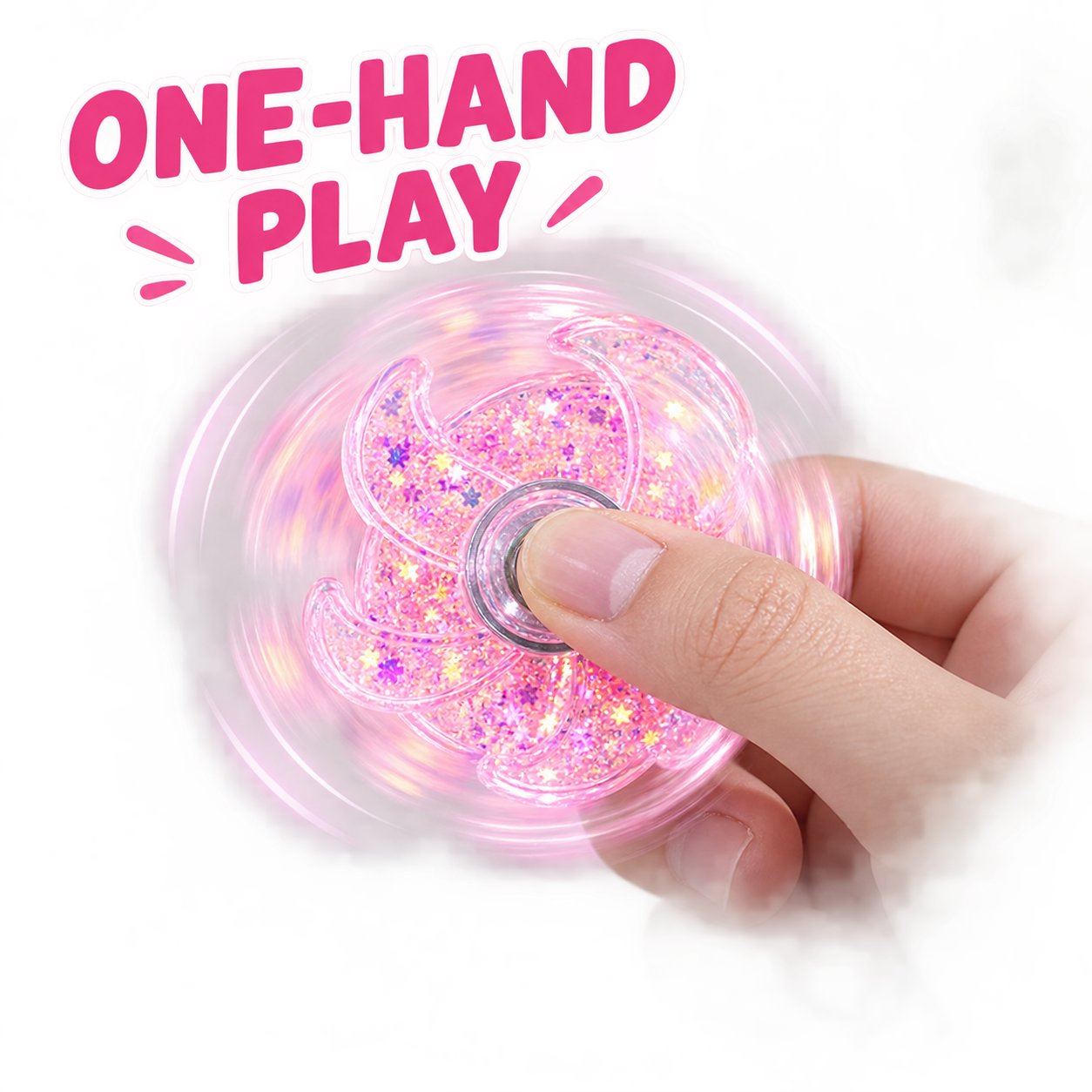 Pink petal glitter spinner image 3