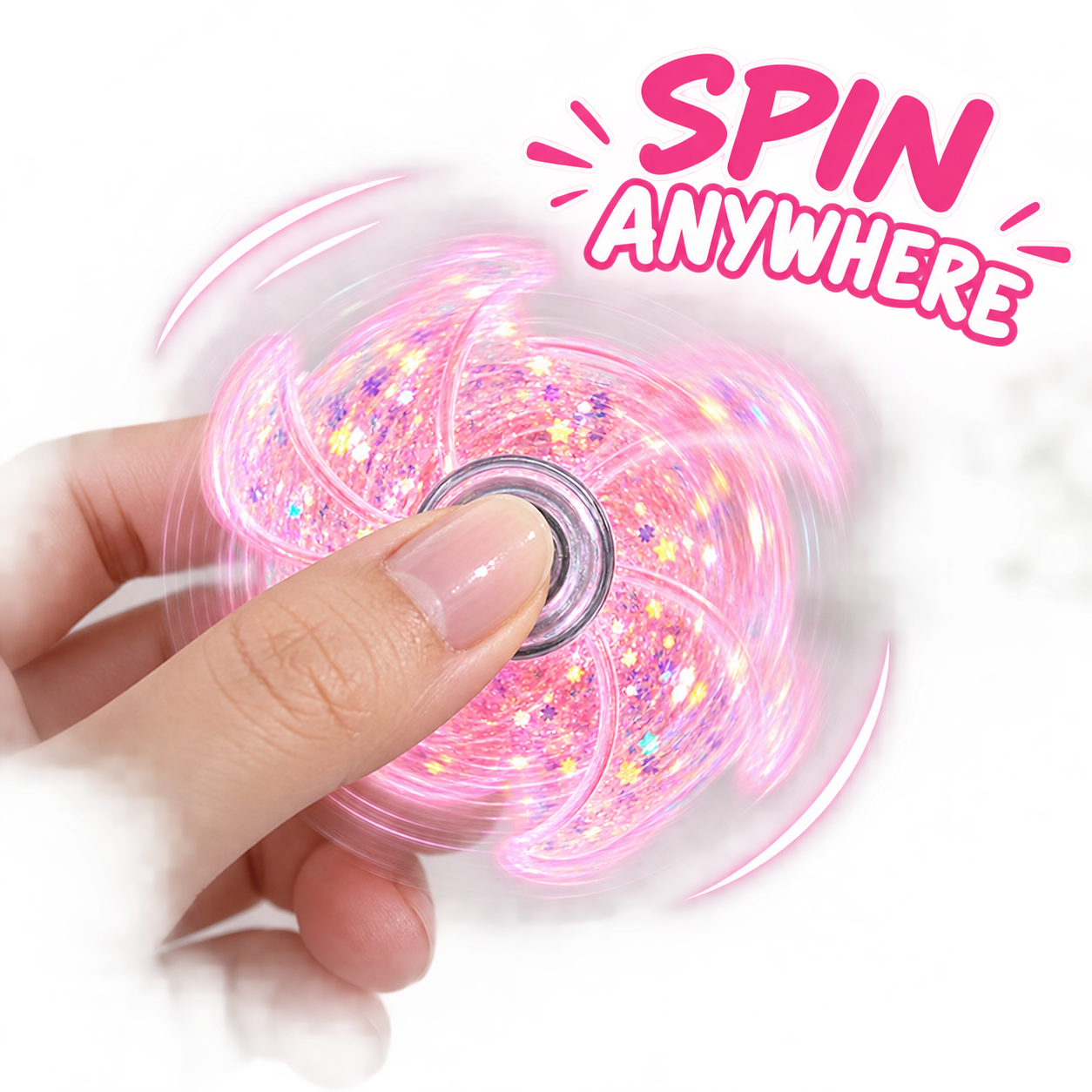 Pink petal glitter spinner image 6