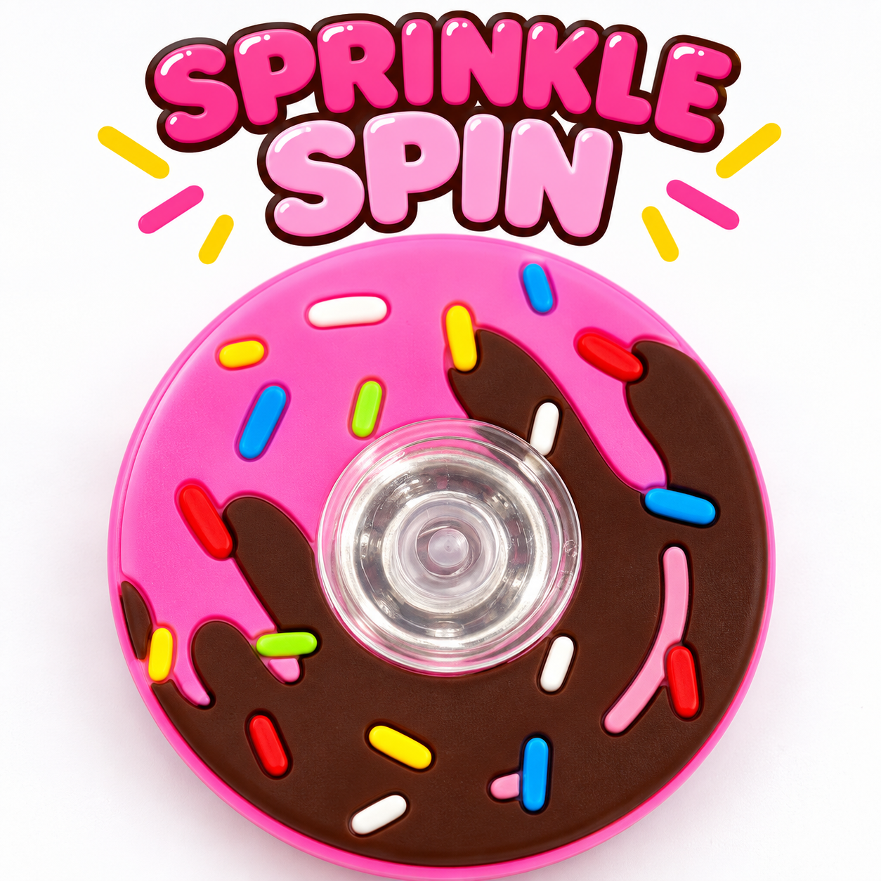 Pink sprinkle donut spinner image 2