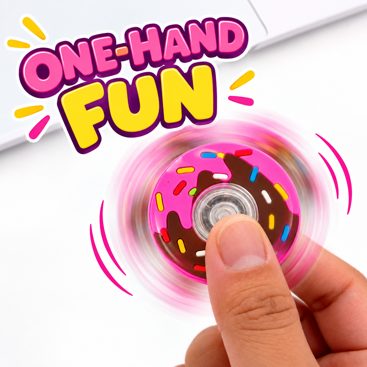 Pink sprinkle donut spinner image 3