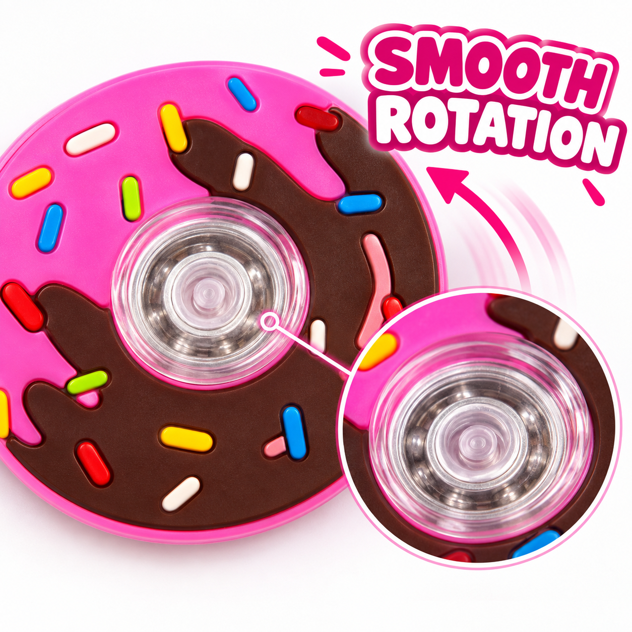 Pink sprinkle donut spinner image 4