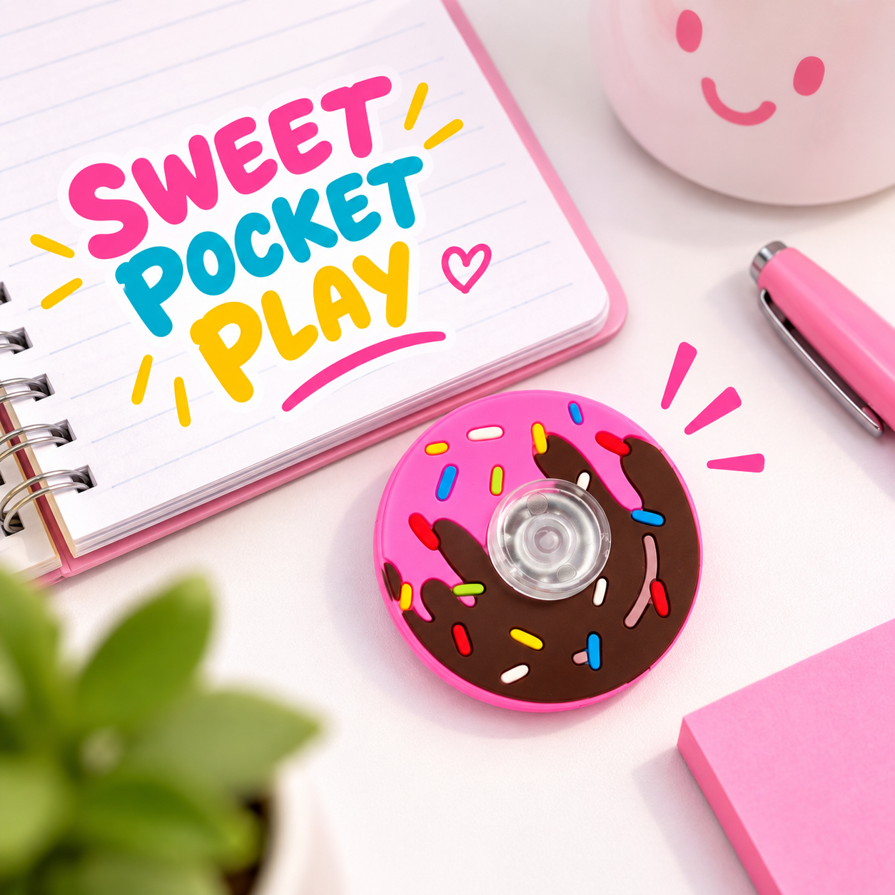 Pink sprinkle donut spinner image 5