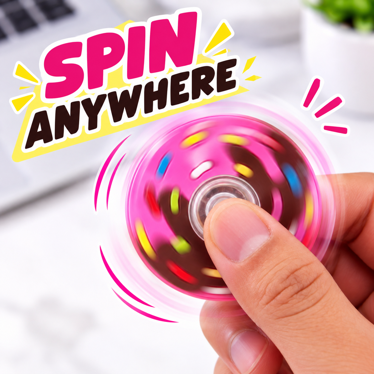 Pink sprinkle donut spinner image 6
