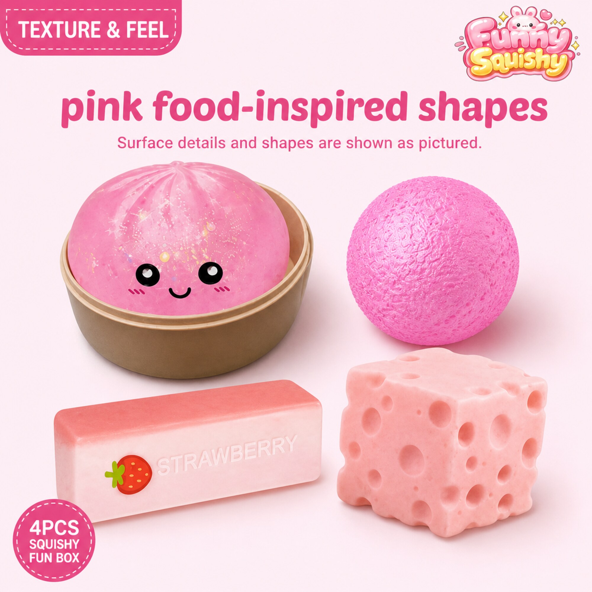 Pink Squishy Fun Box – 4-Piece Mystery Set (foto 3)