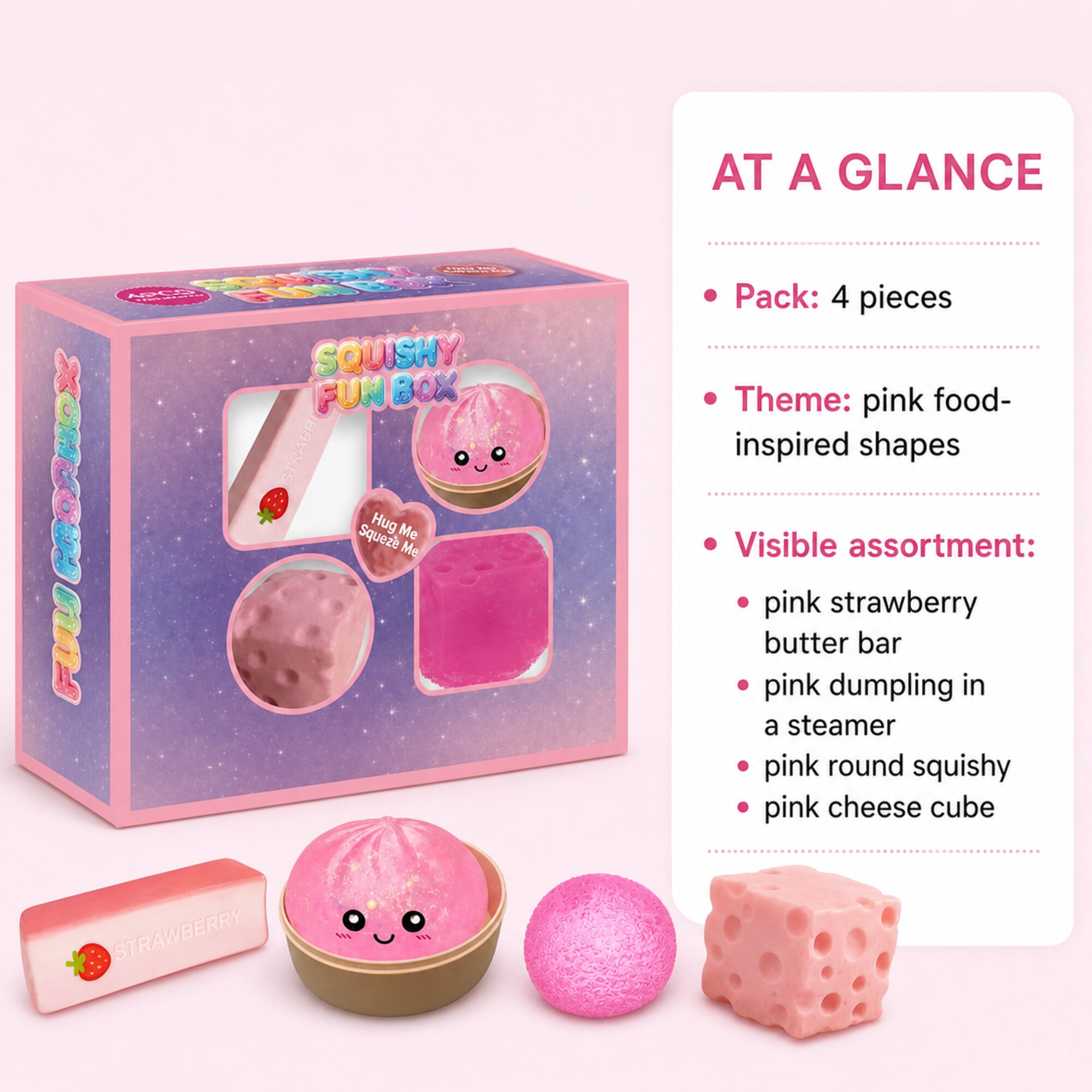 Pink Squishy Fun Box – 4-Piece Mystery Set (foto 7)