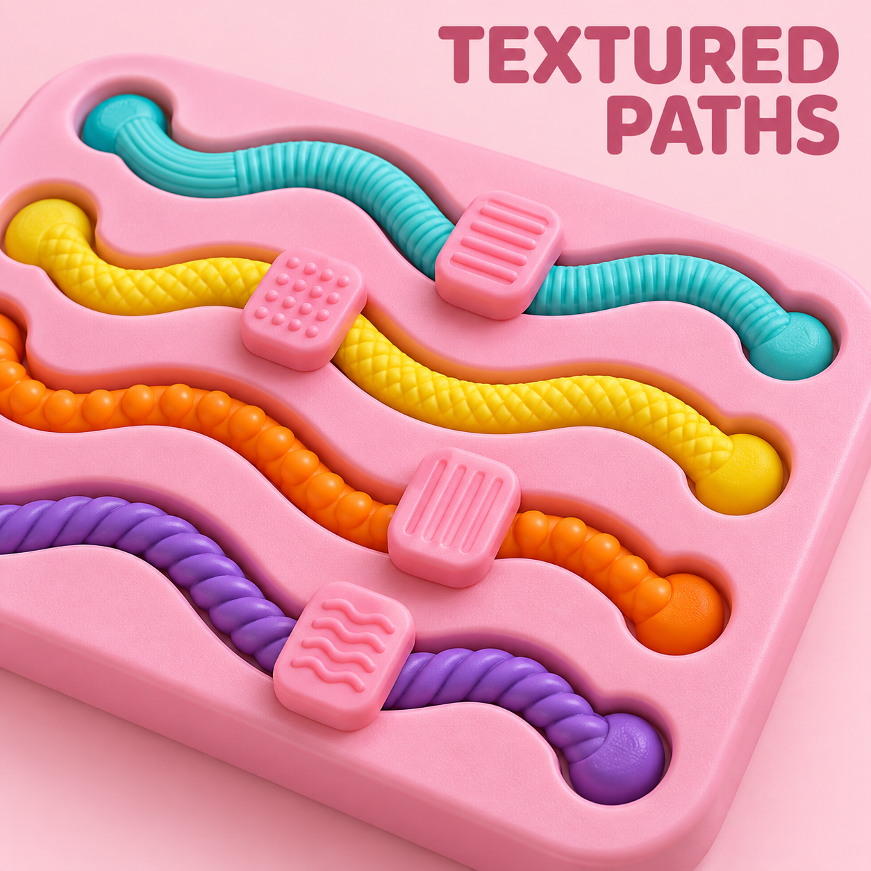 Pink Multi-Track Fidget Activity Boardรูปภาพต่อท้าย