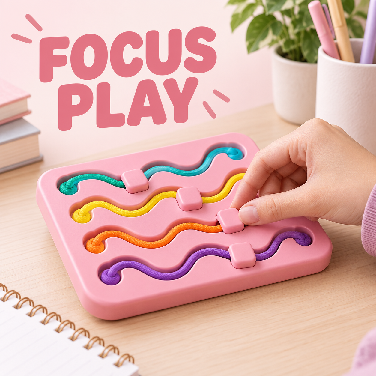 Pink Multi-Track Fidget Activity Boardรูปภาพต่อท้าย