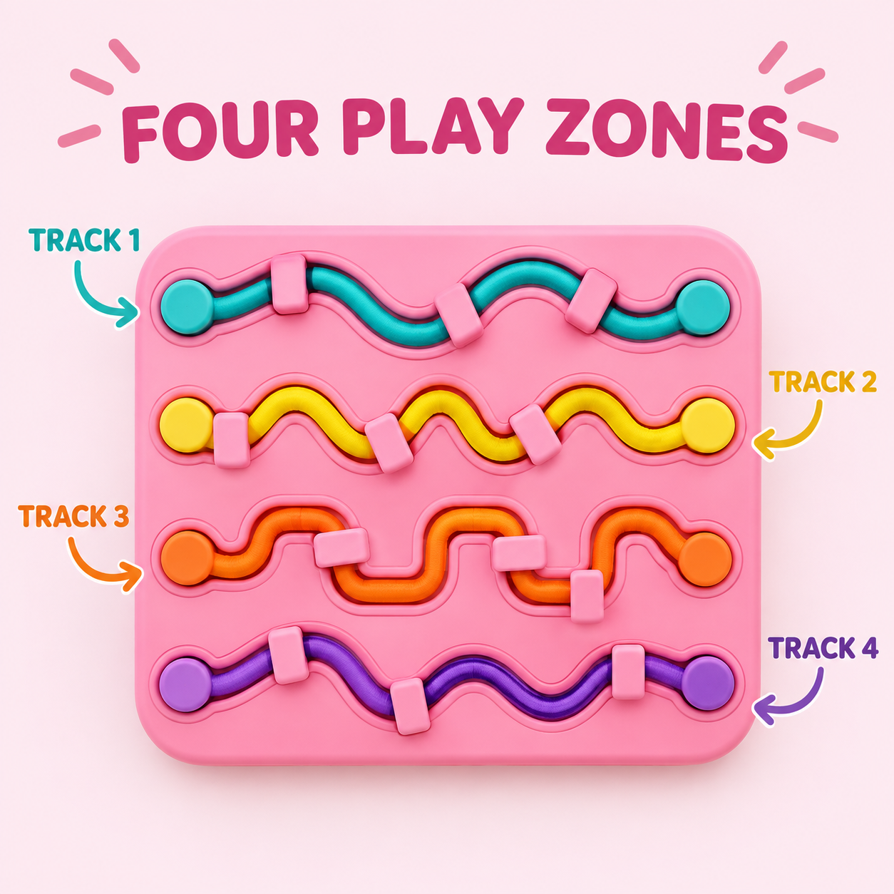 Pink Multi-Track Fidget Activity Boardรูปภาพต่อท้าย