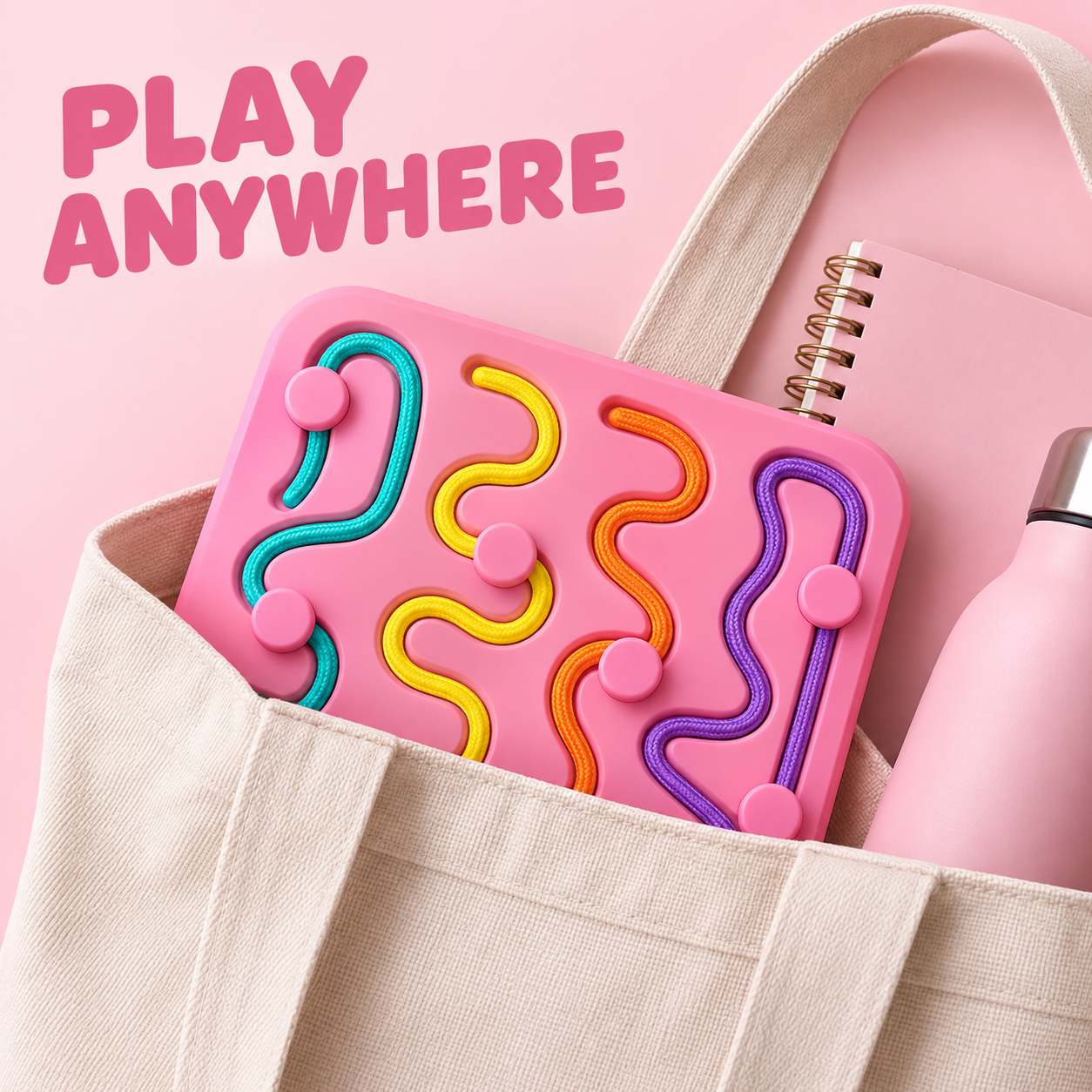 Pink Multi-Track Fidget Activity Boardรูปภาพต่อท้าย