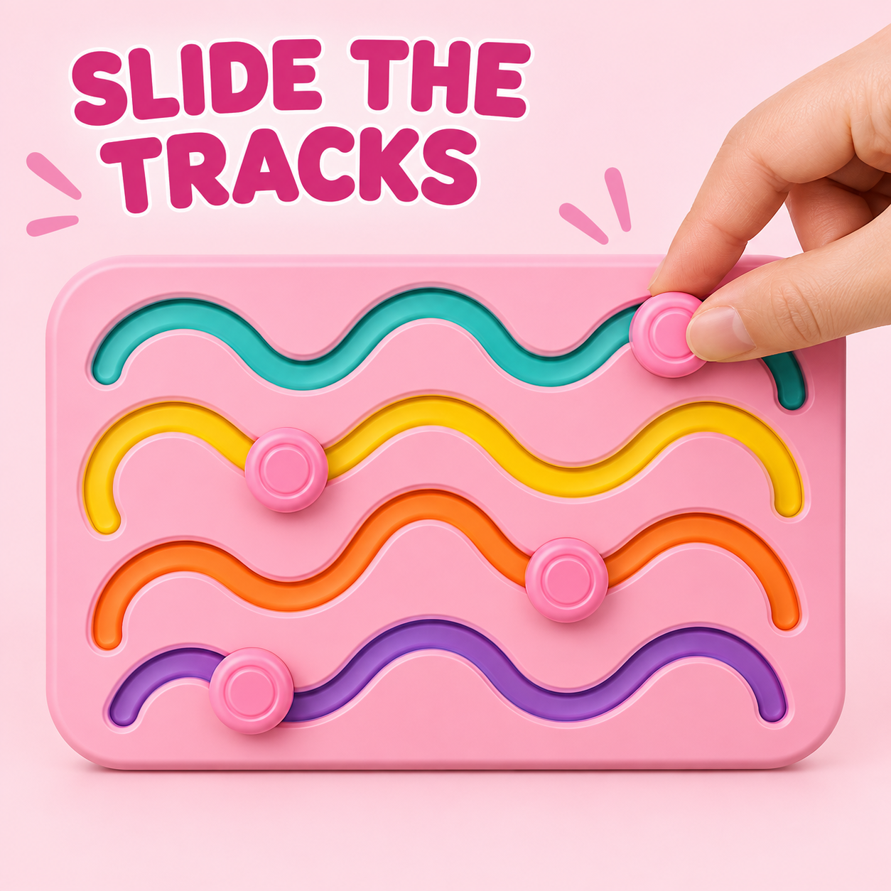 Pink Multi-Track Fidget Activity Boardรูปภาพต่อท้าย