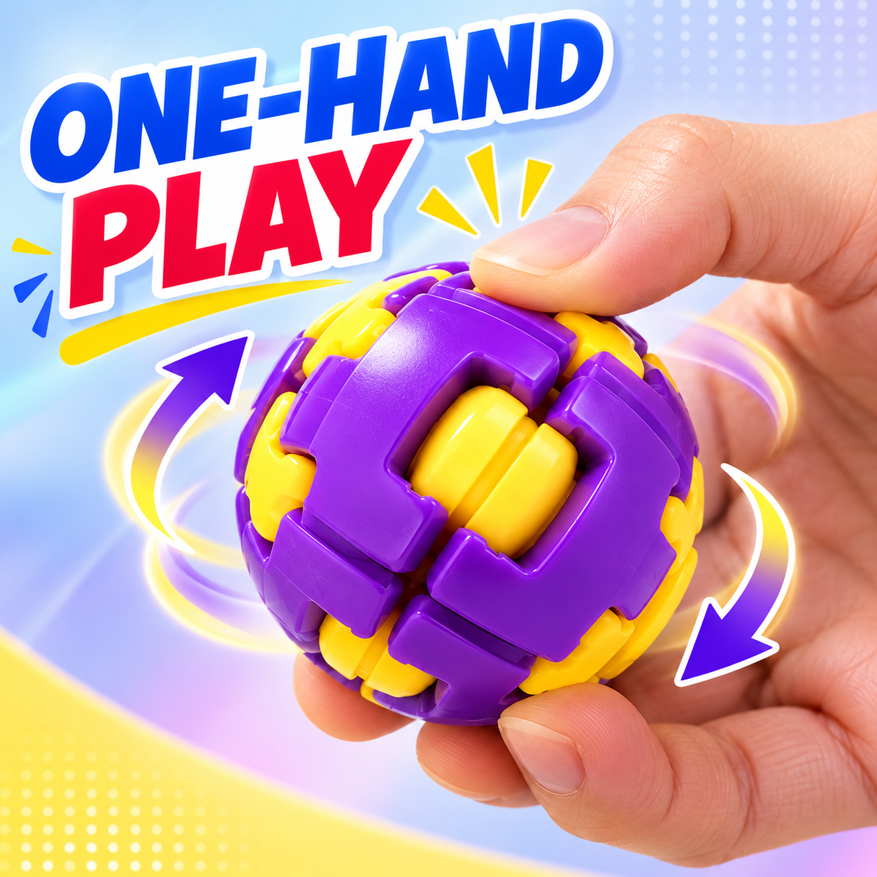 Purple yellow modular spin ball image 3