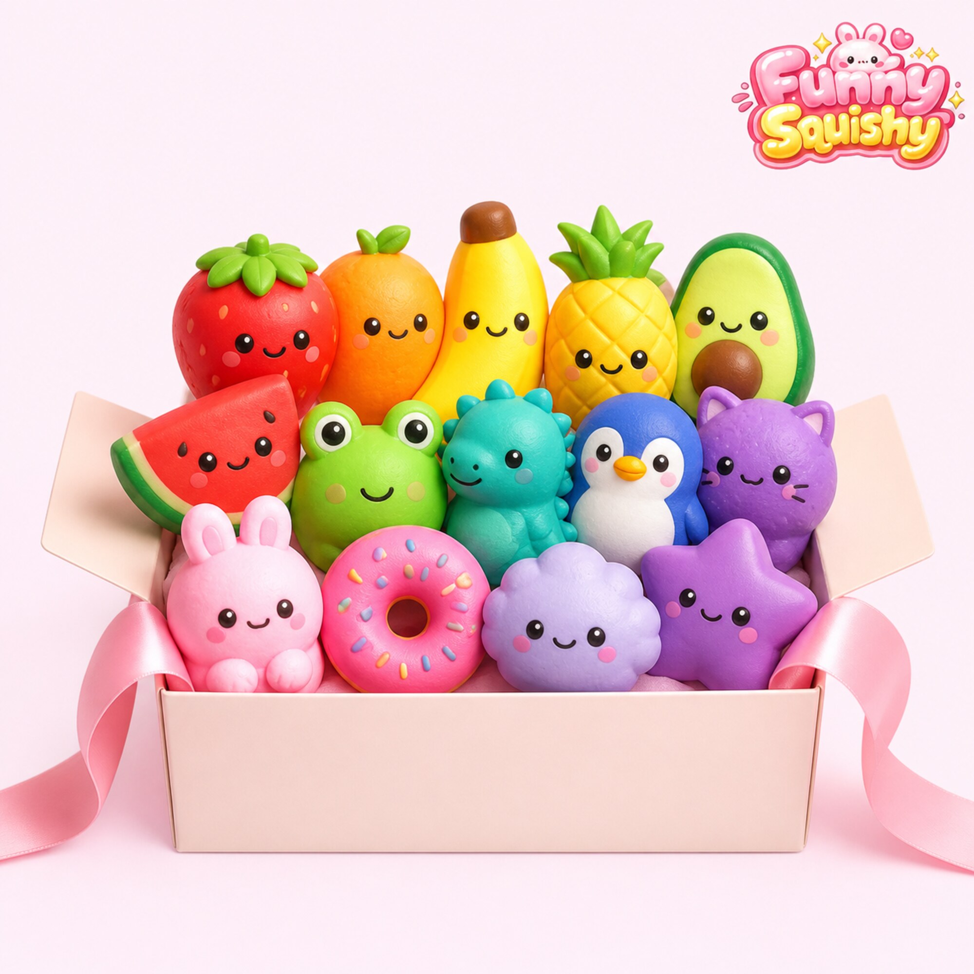 Rainbow Squishy Mystery Box – 10+ Piece Assortment