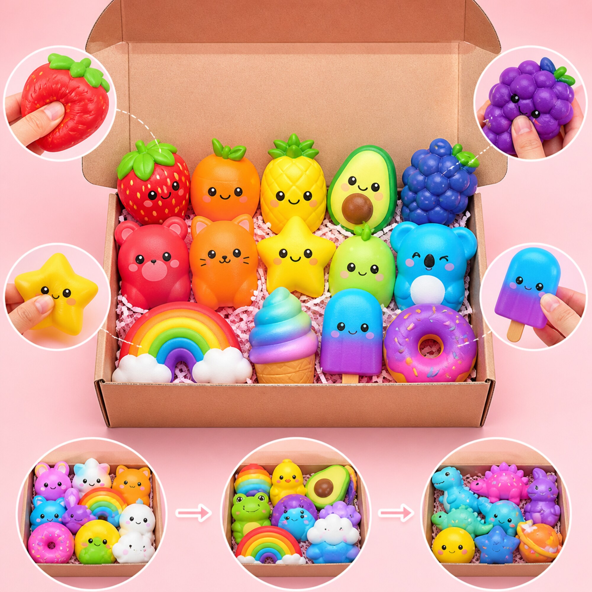Rainbow Squishy Mystery Box – 10+ Piece Assortment (foto 4)