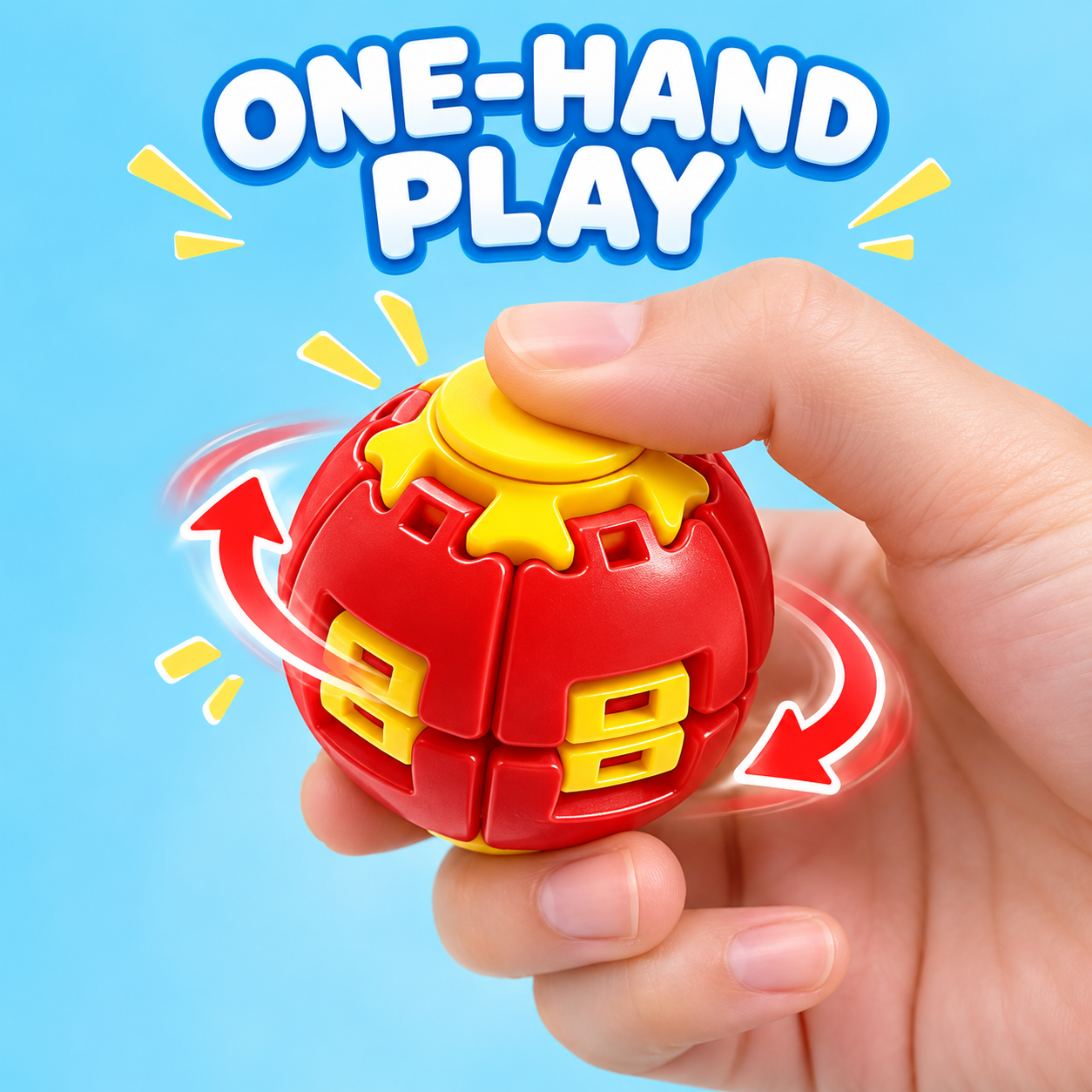 Red gear press spin ball image 3
