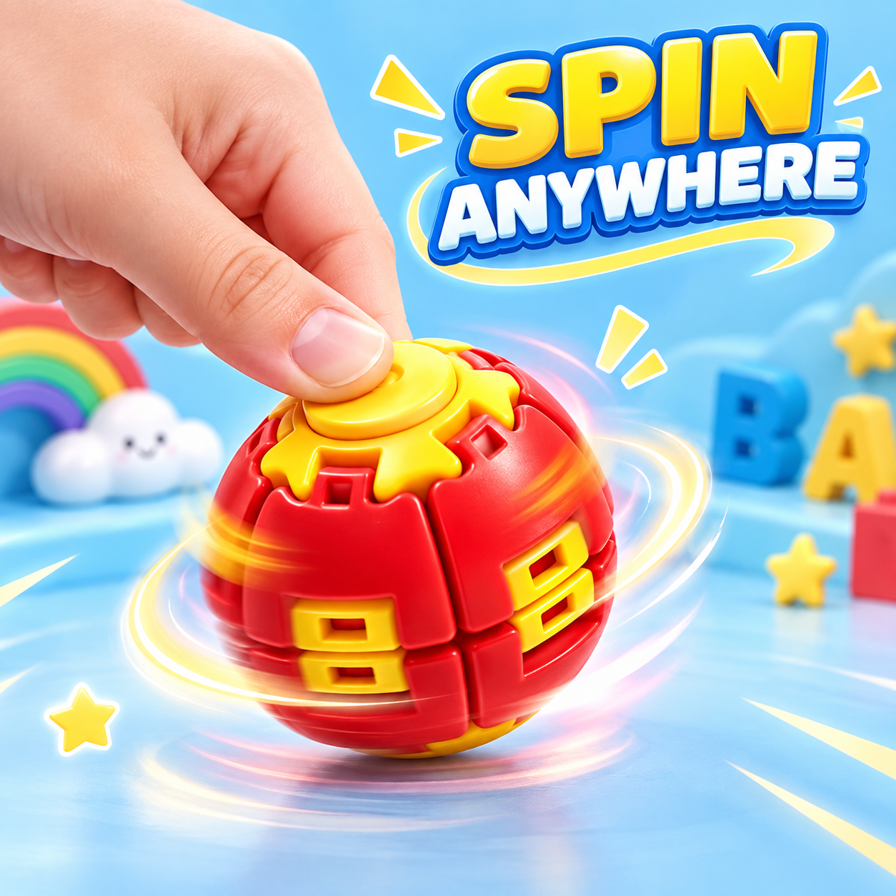 Red gear press spin ball image 6
