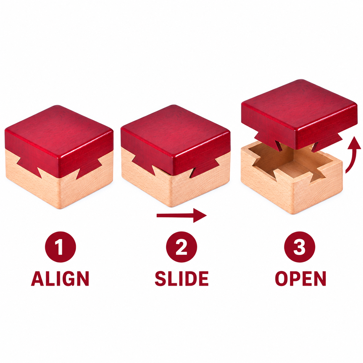 Red Interlocking Puzzle Box｜低反発スクイーズ・ストレス解消おもちゃ