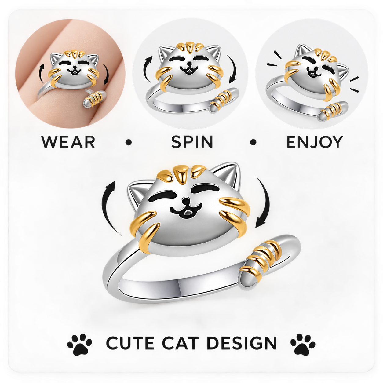 silver-cat-face-spinner-ring