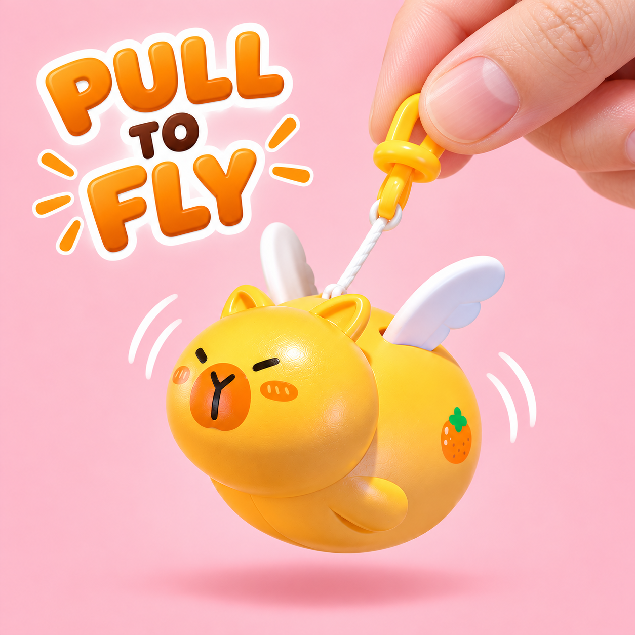 Yellow Flying Pig Fidget KeychainphotoSuffix