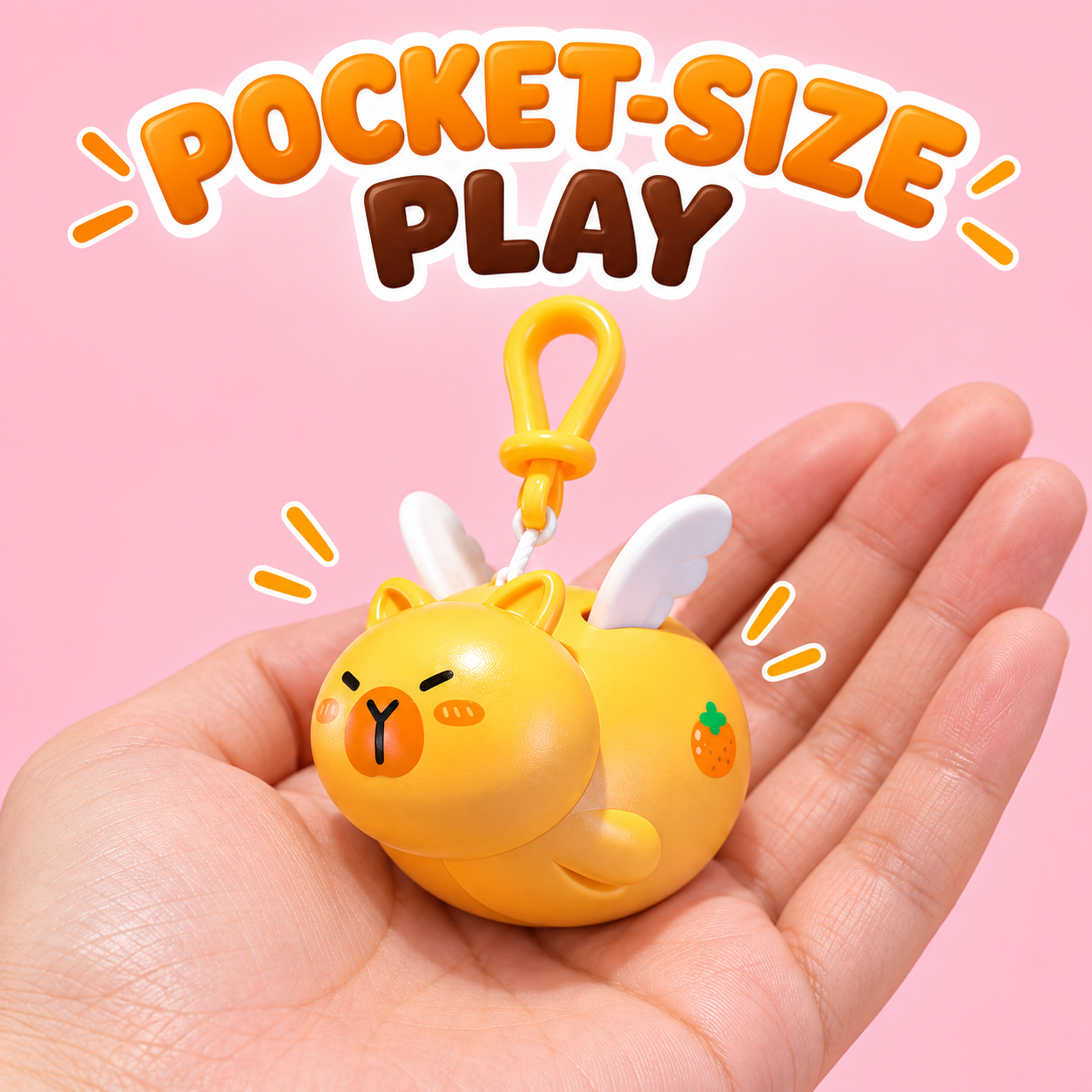 Yellow Flying Pig Fidget KeychainphotoSuffix