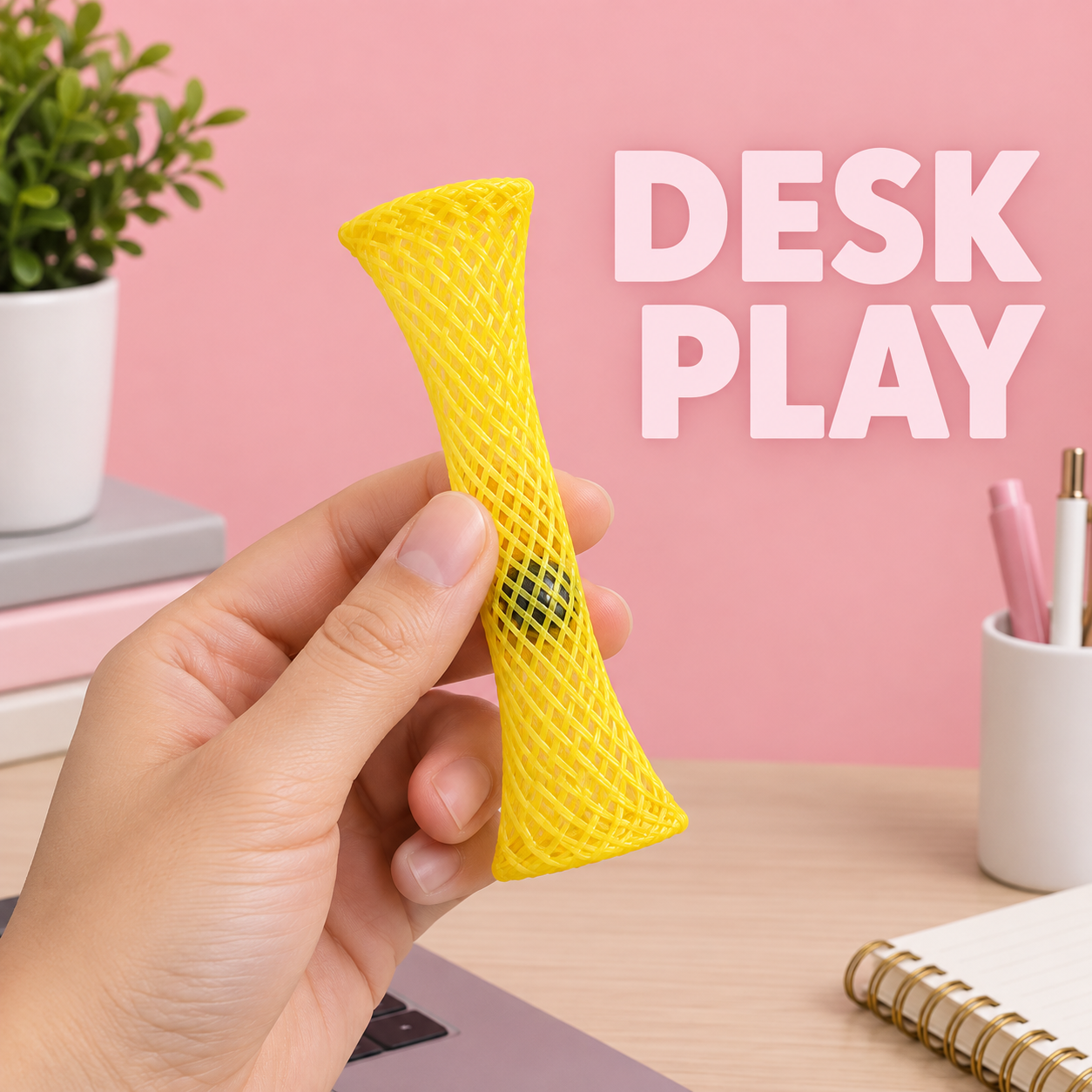 Yellow Mesh Marble Fidget ToyphotoSuffix